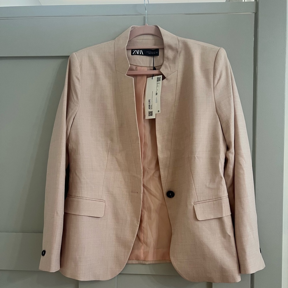 NWT Zara Notch Collar Blazer Sz 10